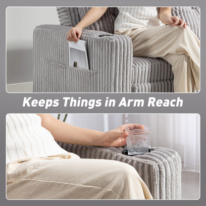 2 Seater Sofa Bed, Click Clack Pull Out Bed Settee, Light Grey