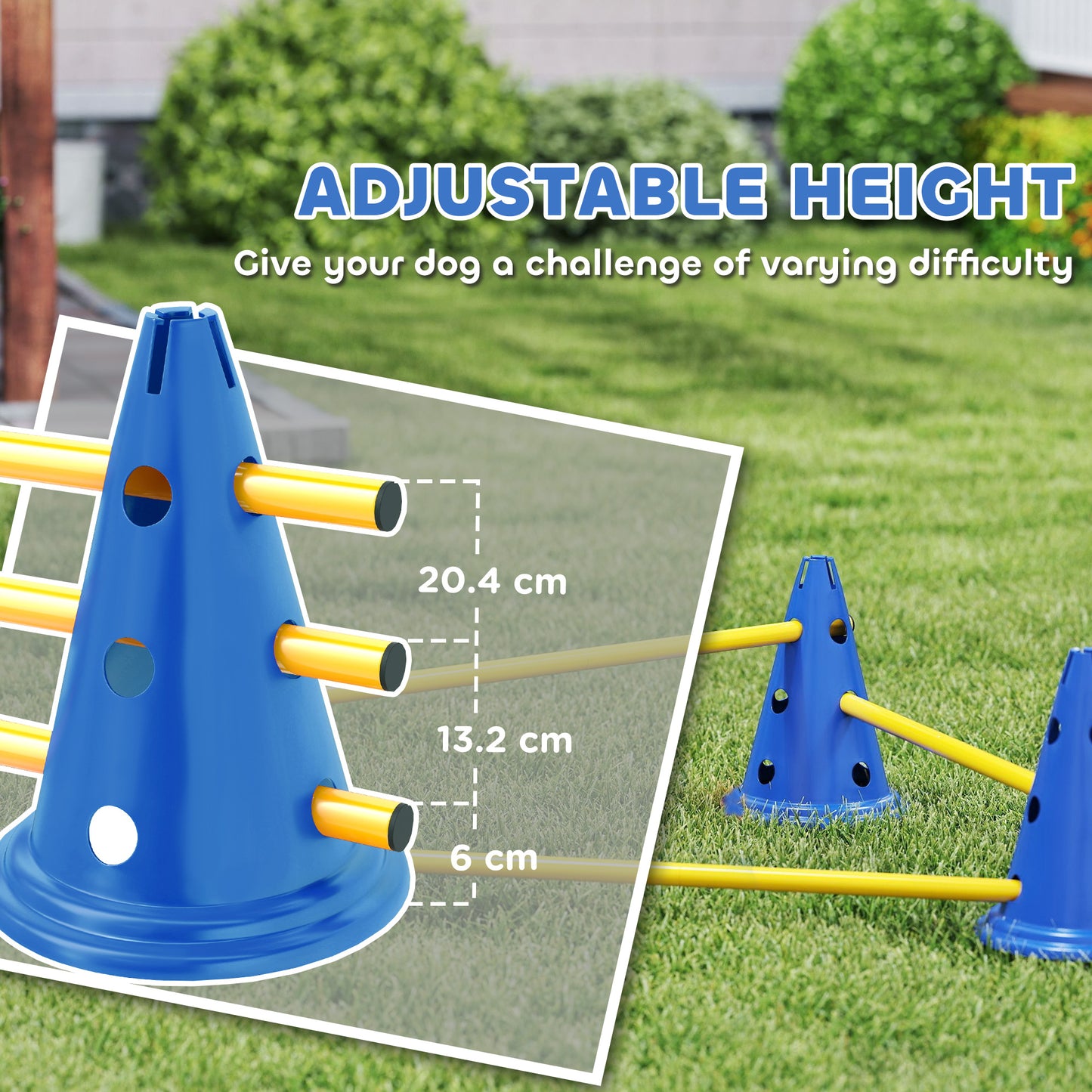 Dog Agility Equipment Set, Four-Piece Adjustable Height Jumping