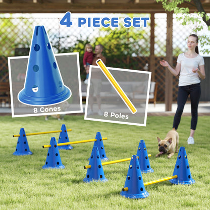 Dog Agility Equipment Set, Four-Piece Adjustable Height Jumping