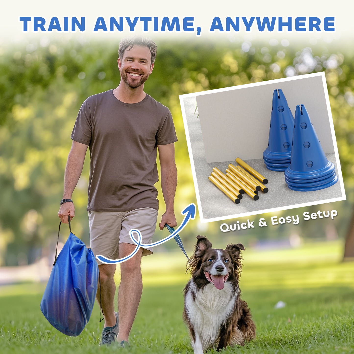 Dog Agility Equipment Set, Four-Piece Adjustable Height Jumping