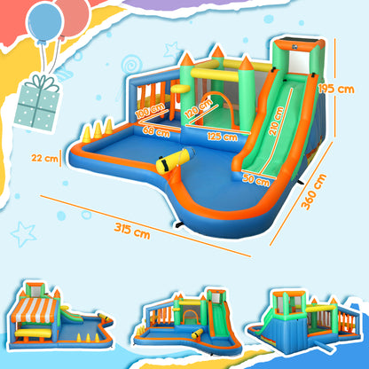 Inflatable Bouncy Castle with 550W Blower for Kids, 360x315x195 cm