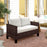 Rattan Sofa with Cushions, 2 Seater Garden Furniture, Brown