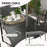 Seven-Piece Steel Dining Set, with Aluminium-Top Table