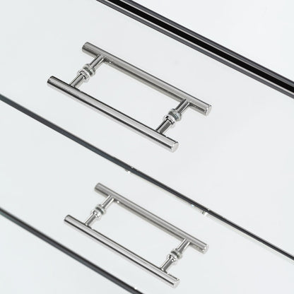 Harper Mirrored Side Table – Silver Details