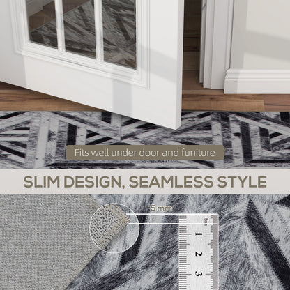 Non-Slip Washable Rug, Chenille Floor Carpet for Living Room, Black