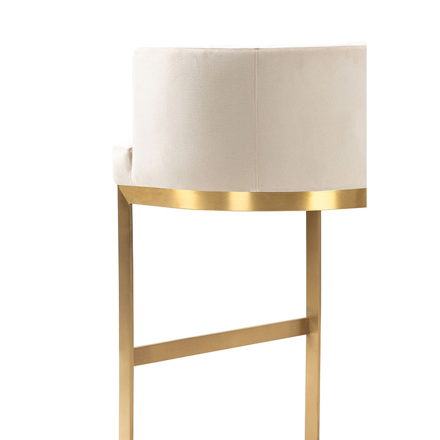 Lasco Bar Stool – Chalk - Brushed Brass Base