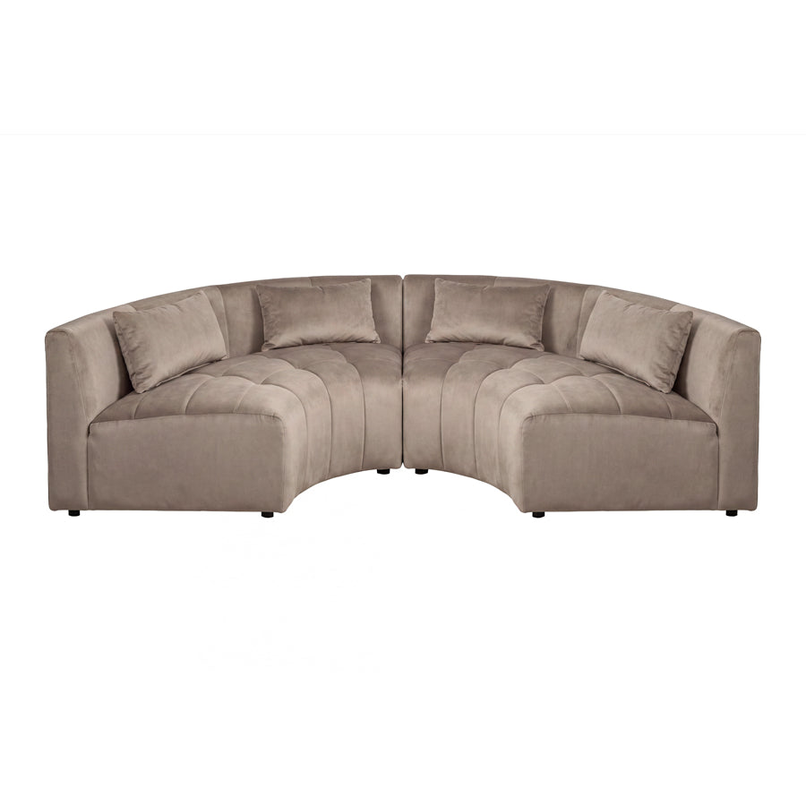 Essen 2 x Curved Corner Sofa Taupe