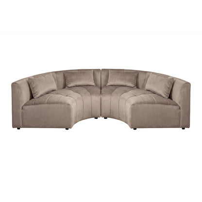 Essen 2 x Curved Corner Sofa Taupe