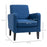 Modern Accent Chair, Occasional Chair with Rubber Wood Legs for Living Room, Bedroom, Blue