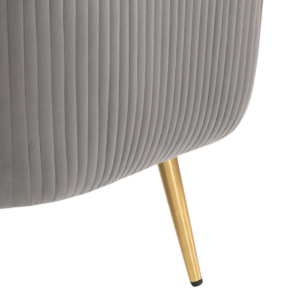 Roanna Two Seat Sofa - Dove Grey - Silver + Brass Legs
