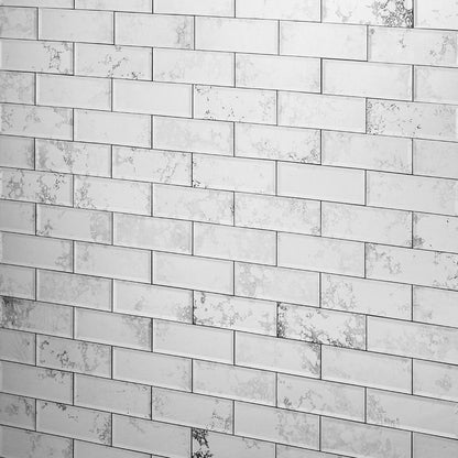Mirrored Vintage Effect Rectangle Wall Tiles Pack