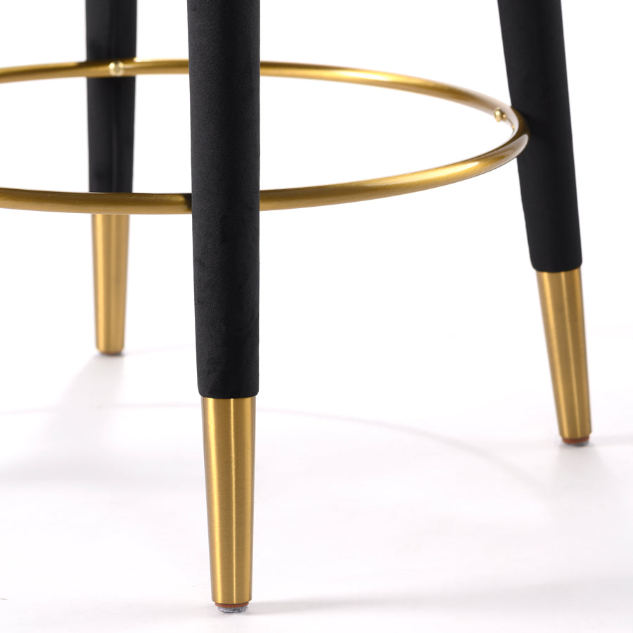 Sophia Counter Stool – Black - Brass Caps
