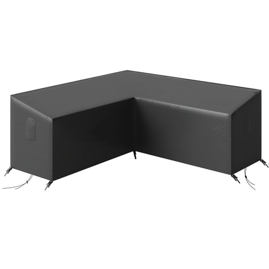 V-Shaped Sectional Sofa Cover Waterproof Anti-UV, Black