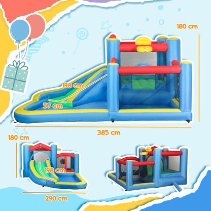 Inflatable Bouncy Castle with 550W Blower, 385 x 290 x 180 cm