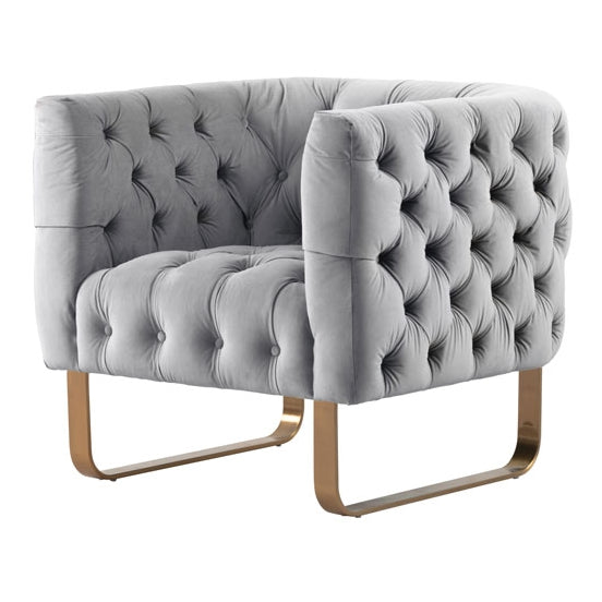 Grosvenor Armchair - Dove Grey - Brushed Brass