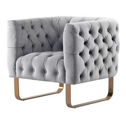 Grosvenor Armchair - Dove Grey - Brushed Brass