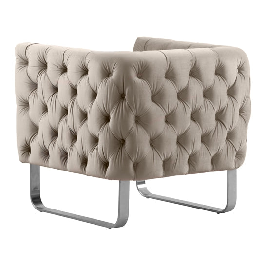 Grosvenor Armchair - Taupe - Brushed Silver