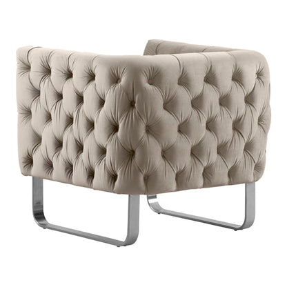 Grosvenor Armchair - Taupe - Brushed Silver