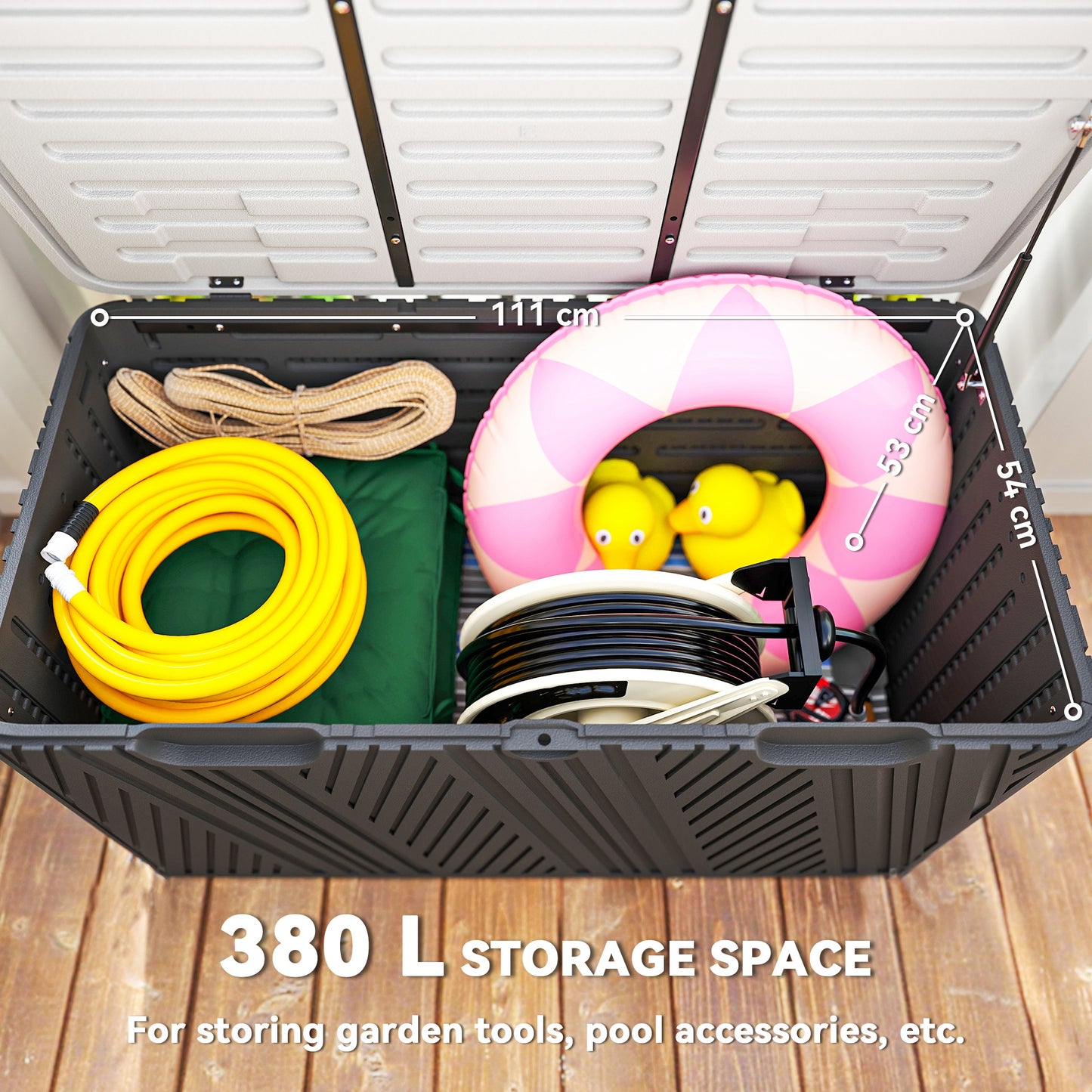 380L Garden Storage Box Waterproof Outdoor Storage Box