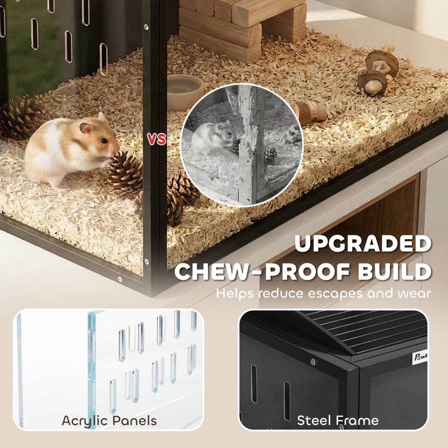 Hamster Cage Steel Acrylic Rat Cage with Openable Top
