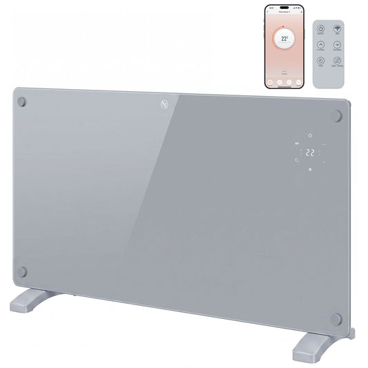 1500W Electric Space Heater Radiator Wifi Smart App, Grey