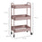 3 Tier Rolling Utility Cart with 3 Mesh Basket, Pink