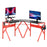 Gaming Desk L-Shaped Corner Computer Table for Home Office PC Workstations with Adjustable Monitor Stand , Red