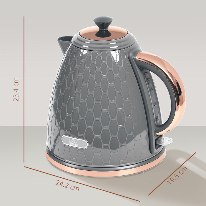 Electric Kettle, Fast Boil, 1.7L, 3kW, Swivel, Auto Shut-off, Grey