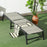 Foldable Rattan Sun Lounger with 5-Level Adjust Backrest, Recliner Chair, Mixed Grey