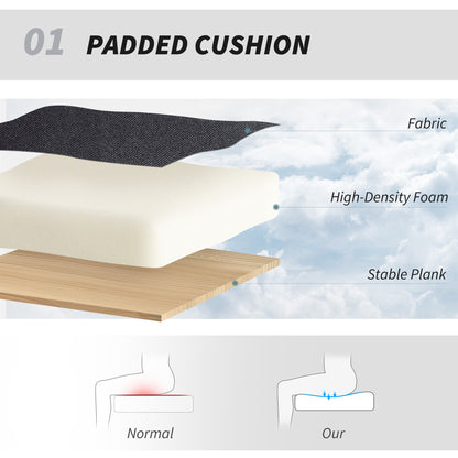 Linen Criss Cross Legged Office Chair with Tilt Function, Black