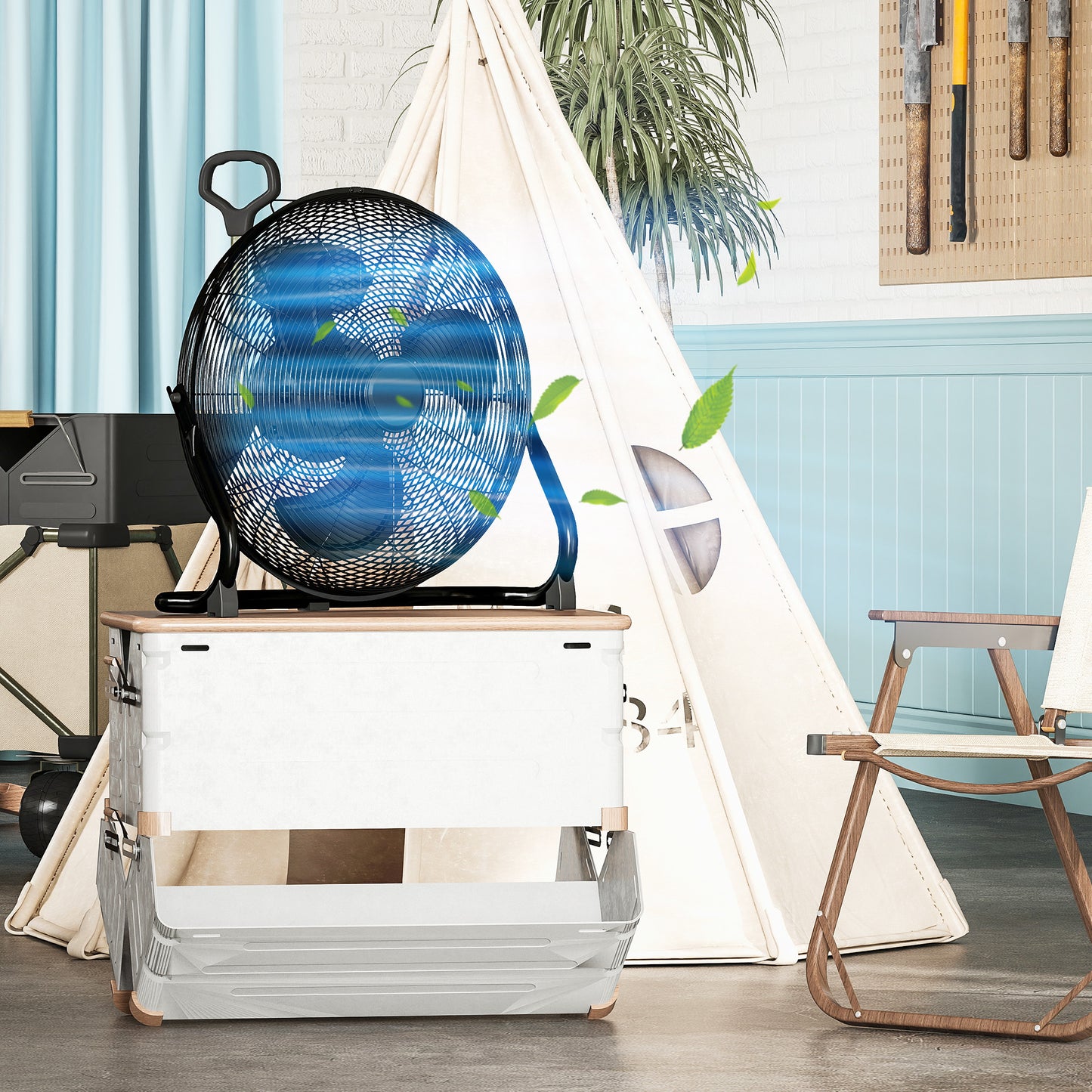 20" 100W Desk Fan Home Office Moving Oscillation with 3-Speed Wind