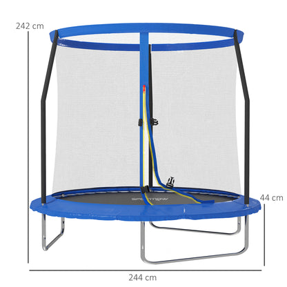 8ft Trampoline with Safety Enclosure Net, Steel Frame Outdoor Trampoline, with Edge, Safety Cover