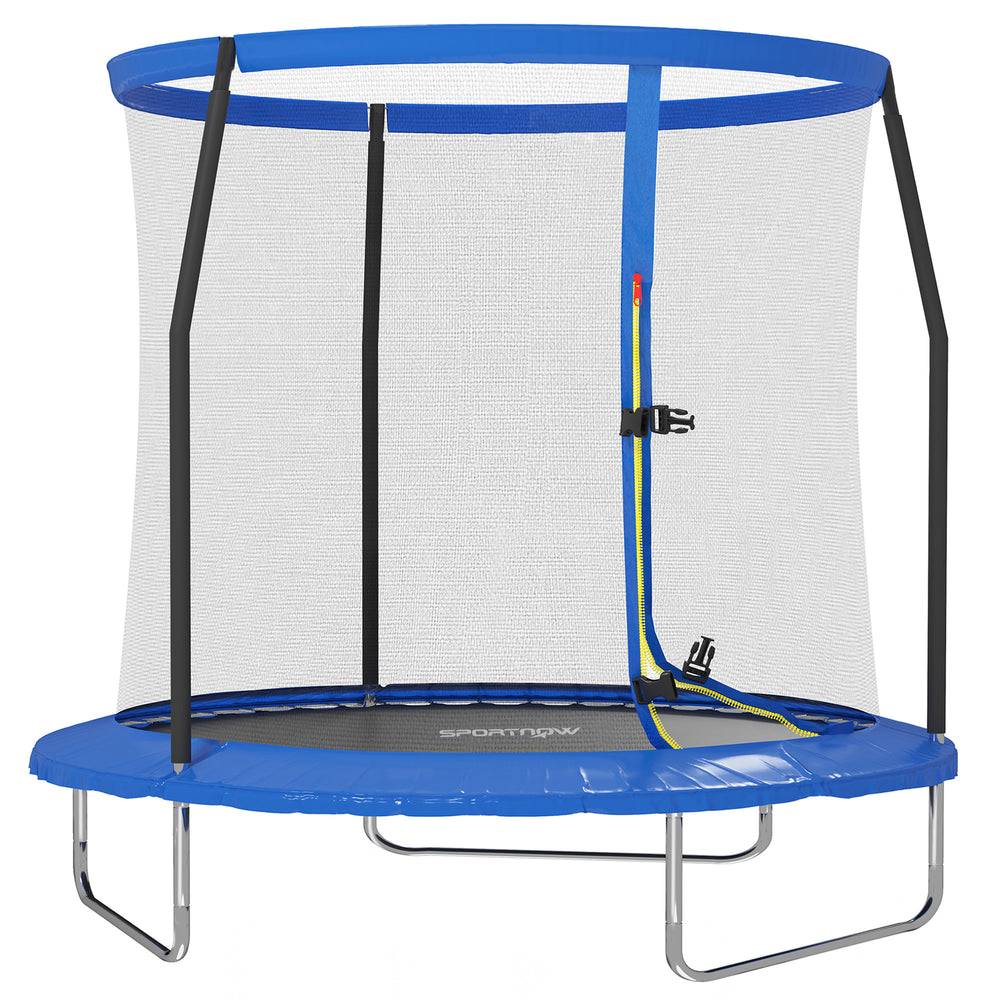 8ft Outdoor Trampoline with Safety Enclosure Net, Blue