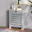 Radiator Cover with Drawer, Horizontal Slat, 78cm, Grey