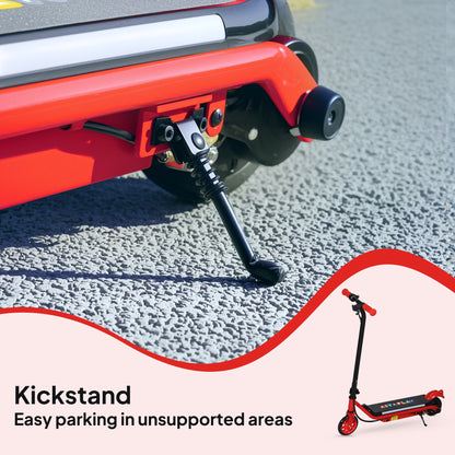 Electric Scooter for 6-14 with Dual Brakes & Colourful Light, Red