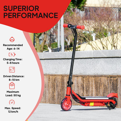 Electric Scooter for 6-14 with Dual Brakes & Colourful Light, Red