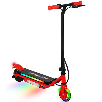 Electric Scooter for 6-14 with Dual Brakes & Colourful Light, Red