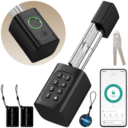 Smart Door Cylinder, 5-in-1 (Fingerprint/Passcode/APP/NFC/Key)