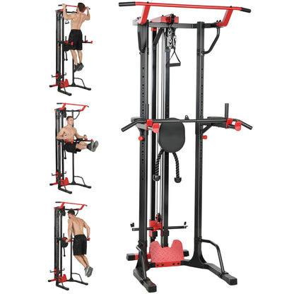 Power Tower with Lat Pull Down Machine, Pull Up Bar, Dip Station