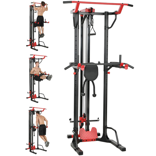 Power Tower with Lat Pull Down Machine, Pull Up Bar, Dip Station