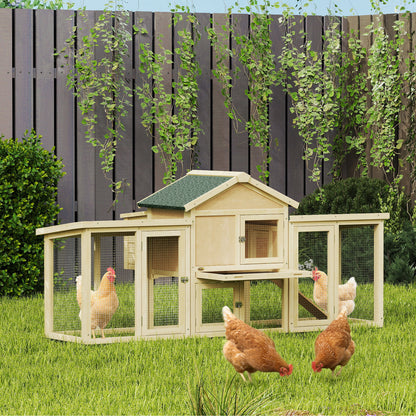 Wooden Chicken Coop Hen House with Nesting Box Run