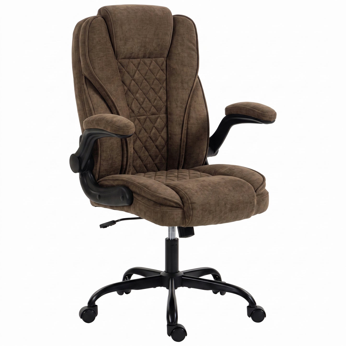 Office Chair, Computer Desk Chair with Flip-up Armrest, Brown