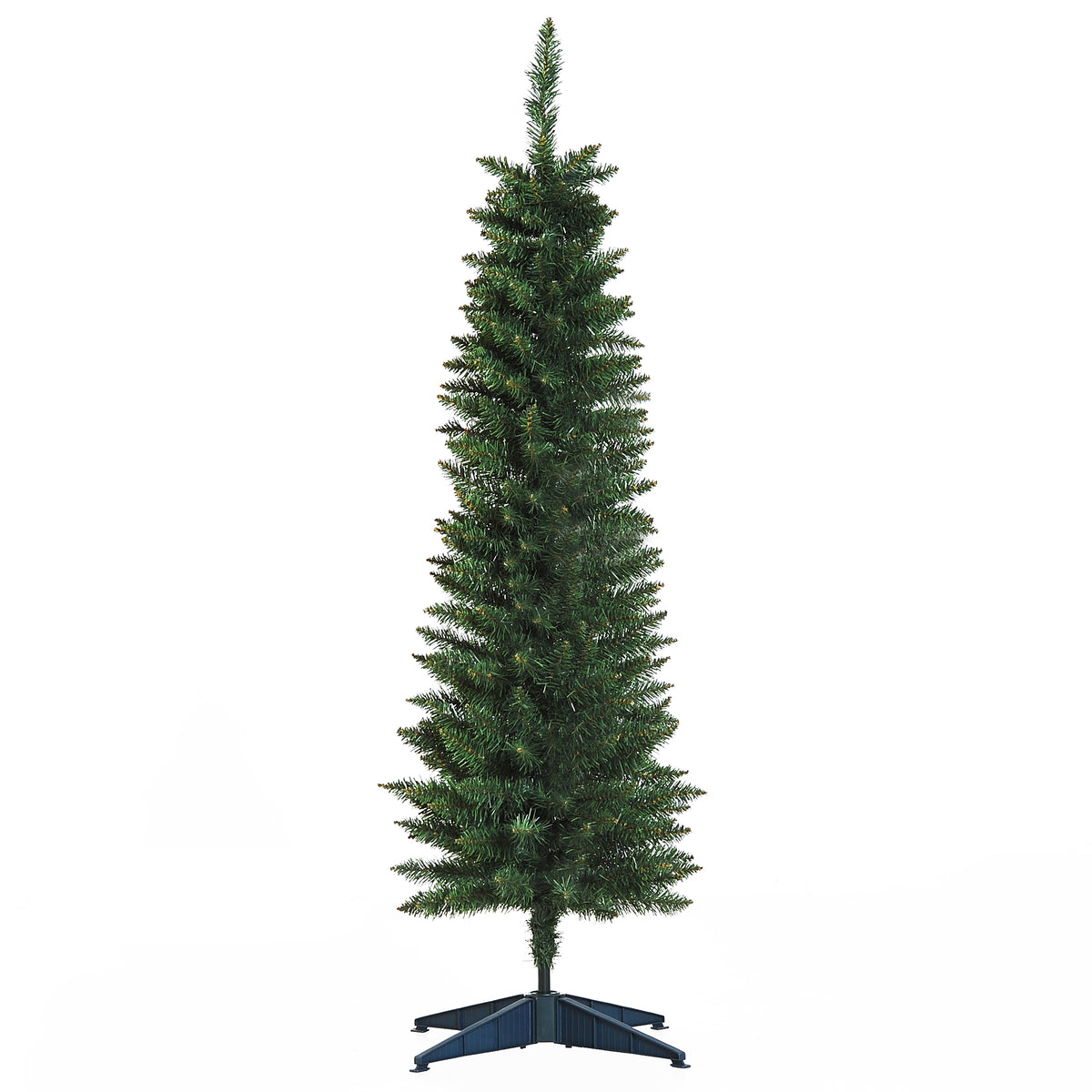 5FT Pencil Slim Artificial Christmas Tree with Study Stand Tips Green