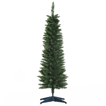 5FT Pencil Slim Artificial Christmas Tree with Study Stand Tips Green