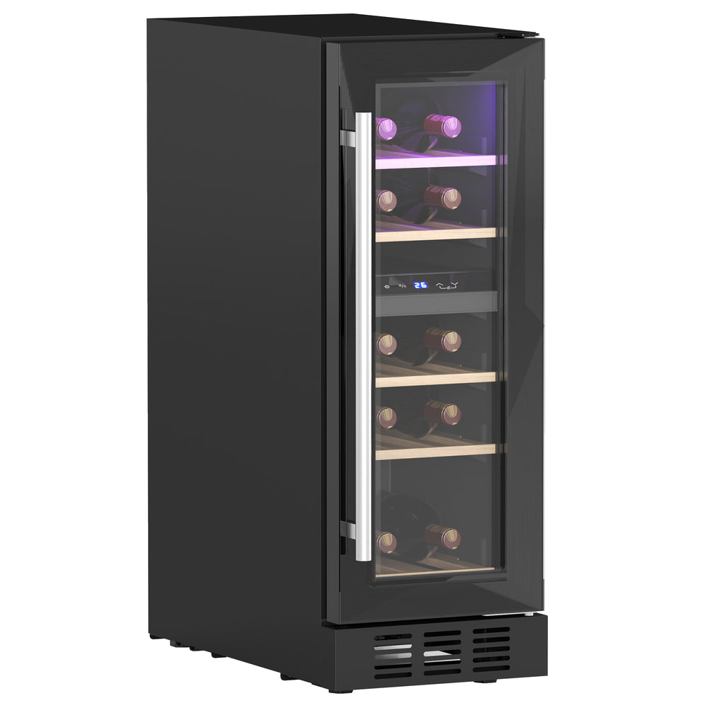 16 Bottle Dual Zone Built-in Wine Cooler Fridge with Glass Door