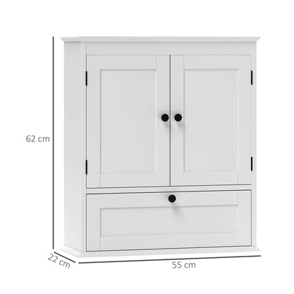 Bathroom Cabinet Wall Mounted with Adjustable Shelf, White
