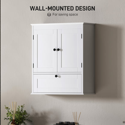 Bathroom Cabinet Wall Mounted with Adjustable Shelf, White