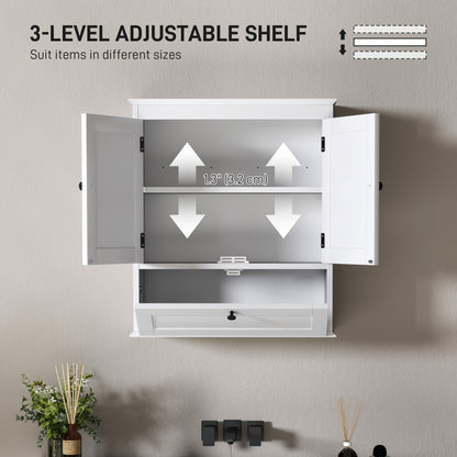 Bathroom Cabinet Wall Mounted with Adjustable Shelf, White