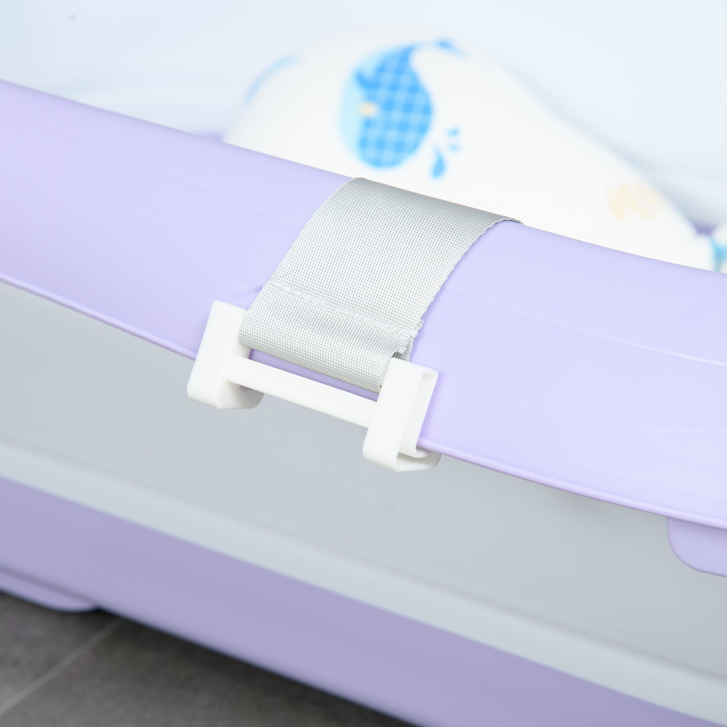Foldable Baby Bathtub w/ Non-Slip Support Legs, Cushion Pad - Purple