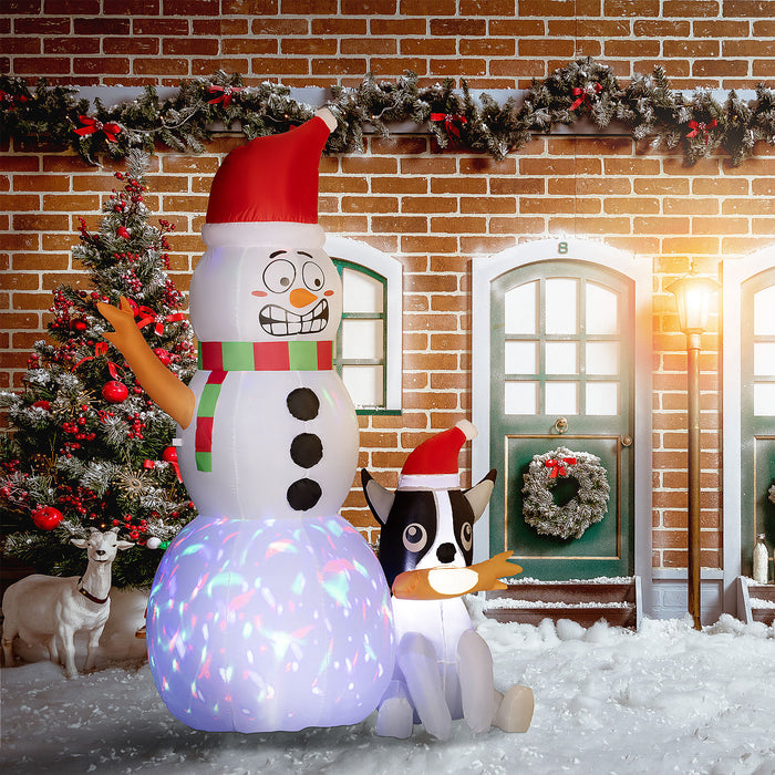 6.2FT Christmas Blow Up Snowman with Dog for Garden Party Outdoor